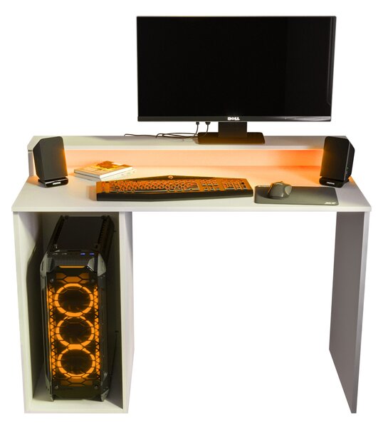Masă PC pentru gaming Garrick 2 (biely) (cu iluminat LED RGB). 1064136