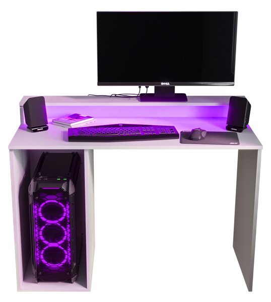 Masă PC pentru gaming Garrick 2 (biely) (cu iluminat LED RGB). 1064136