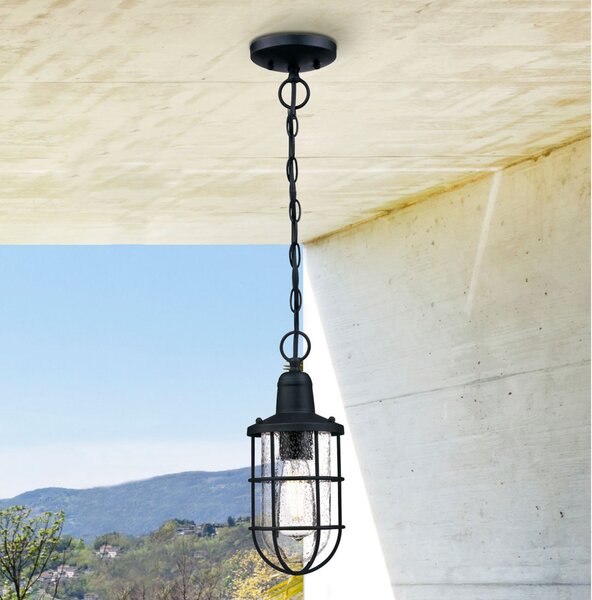 Westinghouse Crestview lampă suspen ext, colivie, reglabil, Negru, Metal, Design industrial