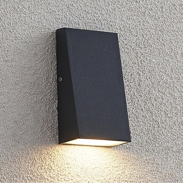 Lucande Adarey aplică LED de exterior, IP54, Gri, Metal, Modern