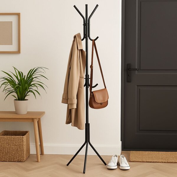 Cuier metalic pentru haine, 170 cm, negru, Storage Solutions