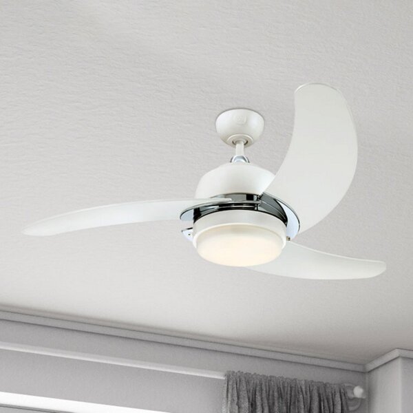 Westinghouse Simone ventilator, lampă LED, alb, Alb, Camera de zi / sufragerie, Lemn, Modern