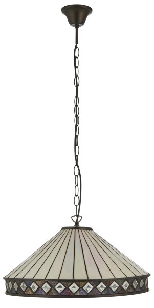 Endon 111961 - Lustru suspendat cu lanț Tiffany FARGO 3xE27/10W/230V diam. 50 cm