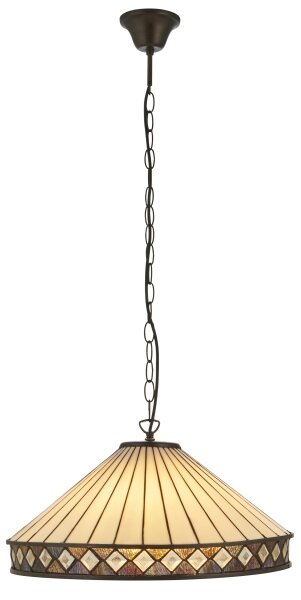 Endon 111961 - Lustru suspendat cu lanț Tiffany FARGO 3xE27/10W/230V diam. 50 cm