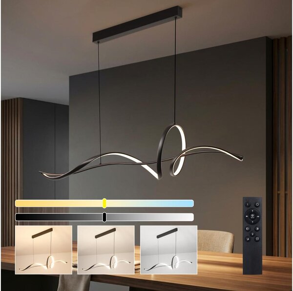 Brilagi - Lustru LED dimabil suspendat pe cablu SIGNATURE LED/55W/230V 120x23 cm negru + telecomandă