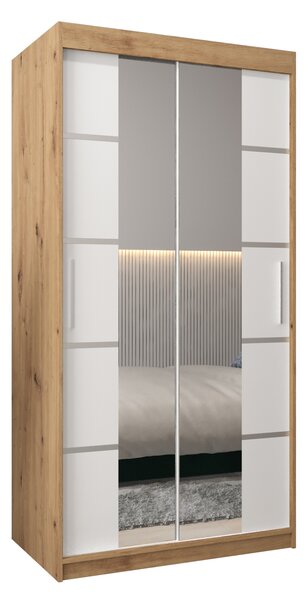 Dulap de haine 120 cm Verika 4 120 (stejar artisan + alb). 1064259