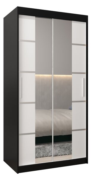 Dulap de haine 120 cm Verika 4 120 (negru + alb). 1064267