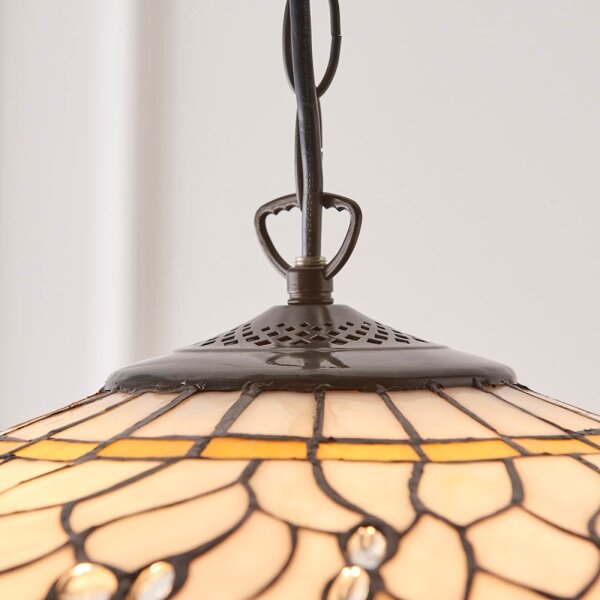 Endon 64079 - Candelabru pe lanț Tiffany DRAGONFLY 3xE27/60W/230V pr. 50 cm