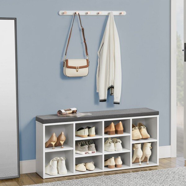 Juskys Banca pantofi 104x30x48 cm - alba