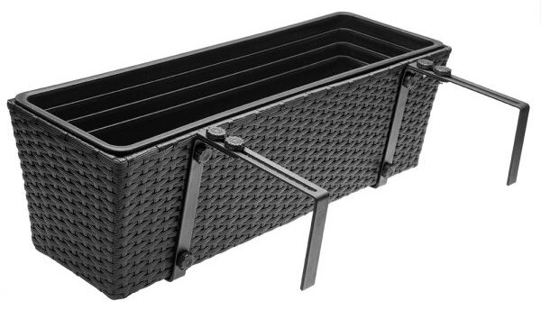 Deuba Ghiveci Polyrattan negru 2 buc