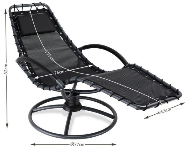 Deuba Sezlong Eve relax - negru