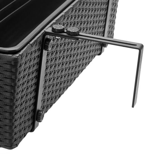 Deuba Ghiveci Polyrattan negru 2 buc