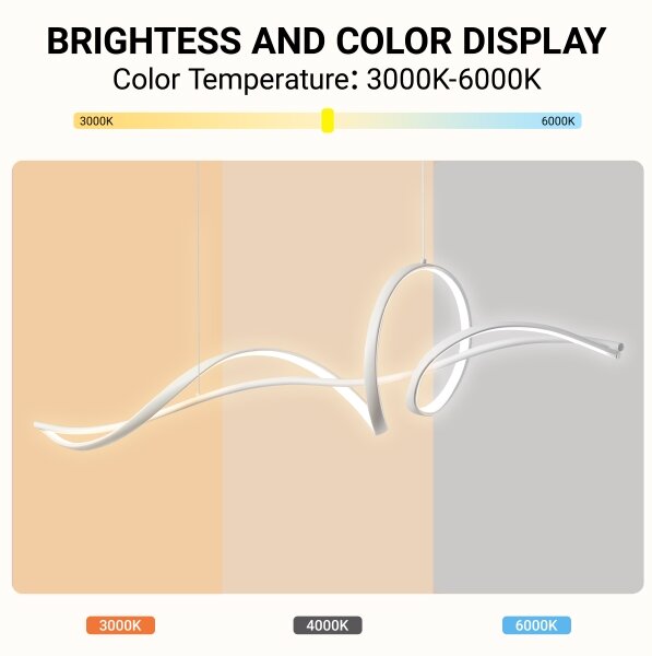 Brilagi - Lustra LED cu dimmer pe cablu SIGNATURE LED/55W/230V 120x23 cm albă + telecomandă