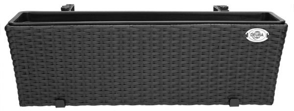 Deuba Ghiveci Polyrattan negru 2 buc
