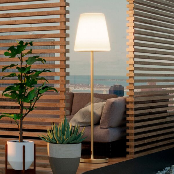 Newgarden Lola Slim 180 LED lampadar alamă, reglabil, Auriu / Alamă, Metal