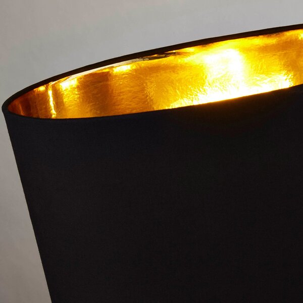 Searchlight Lampă de masă Pyramid, negru-cupru, Negru, Camera de zi / sufragerie, Țesătură / Textil, Modern