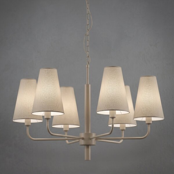 Candelabru cu lanț TORTOLA 6xE14/15W/230V bej