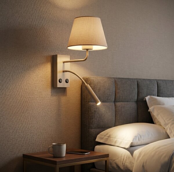 Aplica de perete ARDEN 1xE27/15W/230V + 1xG9/8W bej