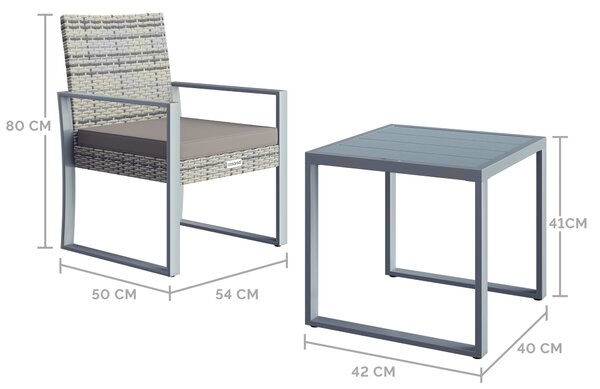 Deuba Set balcon rattan 1+2 - gri