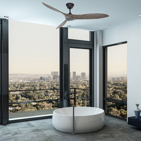 CasaFan Ventilator de tavan Eco Airscrew 152 cm negru, Lemn, Camera de zi / sufragerie, Lemn, Modern