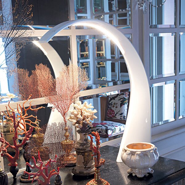 Kartell LED lampă de masă Taj, alb, 62 cm, plastic, Alb, Camera de zi / sufragerie, Plastic, Design