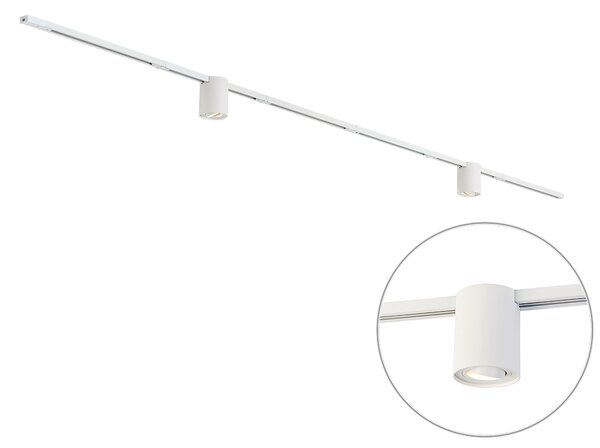 Sistem de iluminat cu șină modern alb cu 2 spoturi monofazate - Iconic Rondoo Up