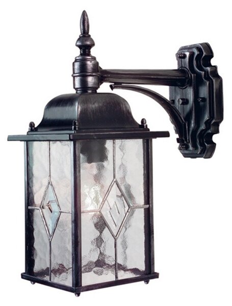Elstead Lampă de exterior Wexford WX2, negru/transparent, sticlă/metal, Negru, Metal, Casă de țară / Rustic, Felinar