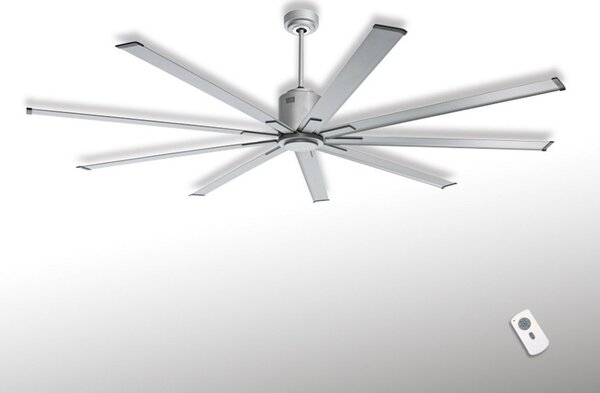 CasaFan Ventilator de tavan Big Smooth Eco 220 cm argintiu titan, Gri, Camera de zi / sufragerie, Metal, Modern