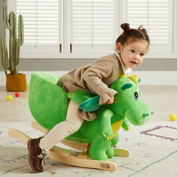 Balansoar DINO cu centură de siguranță, verde Spielwerk