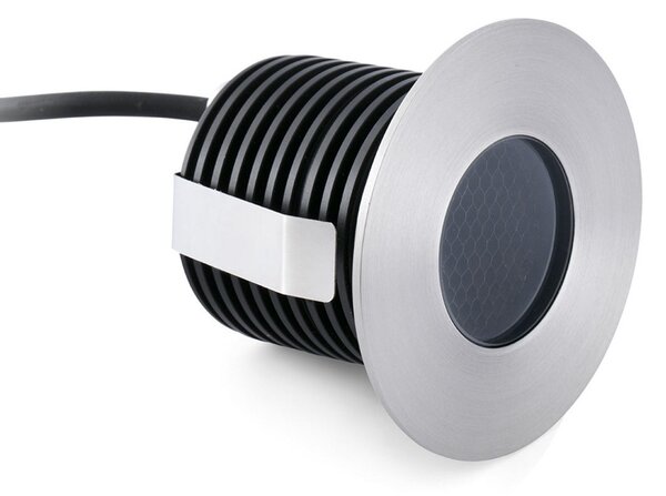 FARO BARCELONA Spot LED încastrabil, bază, culoare nichel, Ø 8 cm, aluminiu/oțel inoxidabil, Gri, Aluminiu, Încastrate în sol