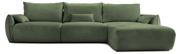 Colțar Extensibil OSAKA, cu 2 lăzi depozitare, șezlong interschimbabil, 338x190x87 cm, Dreapta / Verde-Havana