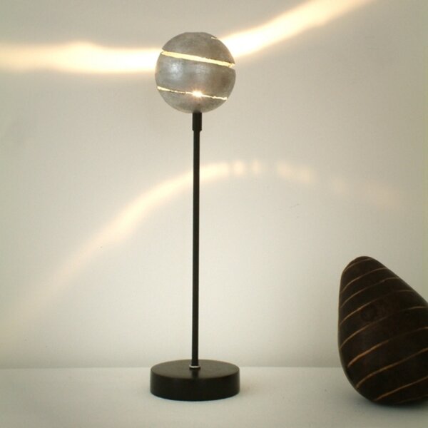 Holländer Lampă de masă decorativă KUGELBLITZ SILBER - fier, Negru, Camera de zi / sufragerie, Metal, Modern, glob