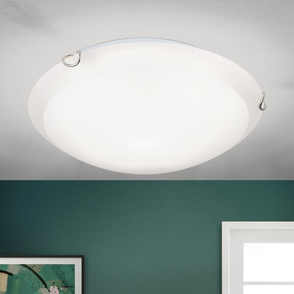 ORION Plafonieră Agada, sticlă opalină, crom, 30 cm, reglabil, Alb, Camera de zi / sufragerie, Sticlă, Modern