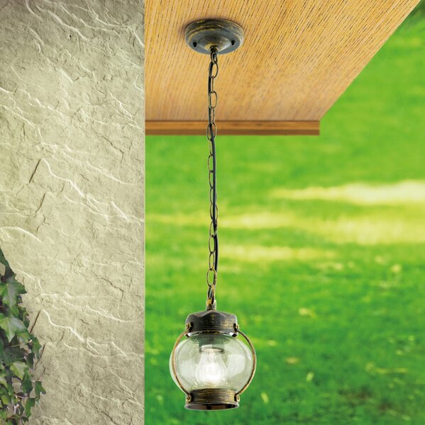 ORION Lampă suspendată Margerite de exterior, reglabil, Negru, Metal, Casă de țară / Rustic