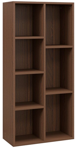 HOMCOM Bibliotecă cu 7 Suporturi Diferite, 50x24x106 cm, Maro Rustic | Aosom Romania