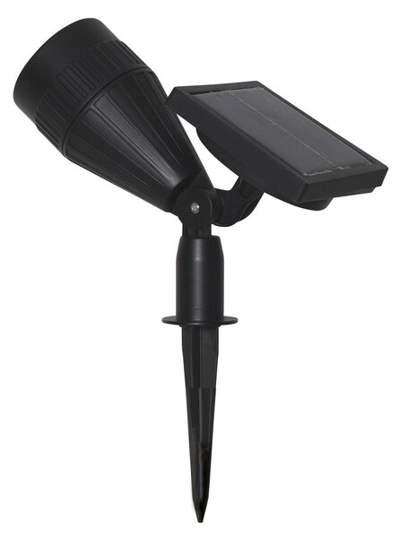 STAR TRADING Lampă solară LED Powerspot, obturator reglabil, Negru, Plastic, Spot de exterior / vârf de pământ