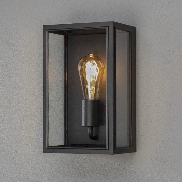 Konstsmide Aplică de exterior Carpi, negru, 18 x 30 cm, reglabil, Negru, Metal, Modern, Perete unghiular