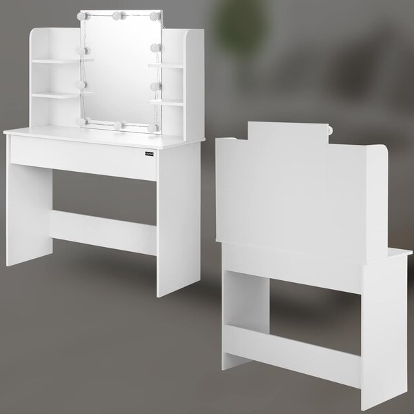 Deuba Masuta de toaleta Lucia cu iluminare LED 108x140x40 cm - alba
