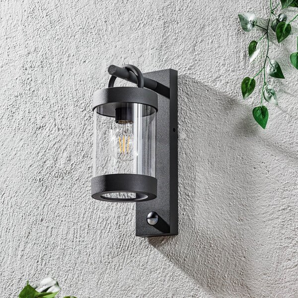 Trio Lighting Aplică de exterior Sambesi, senzor mișcare, antra, Negru, Aluminiu, Modern, Felinar