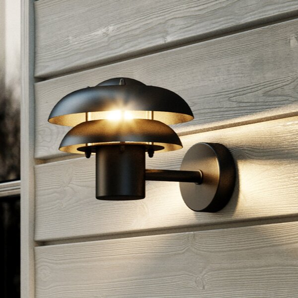 Nordlux Aplică de exterior Kurnos negru Ø 20 cm, reglabil, Negru, Metal, Modern