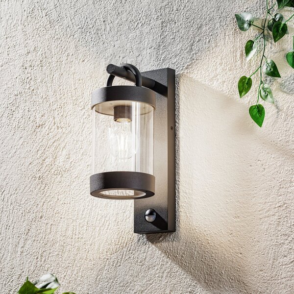 Trio Lighting Aplică de exterior Sambesi, senzor mișcare, antra, Negru, Aluminiu, Modern, Felinar