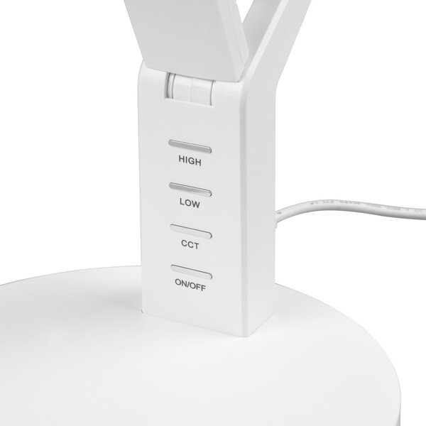 Trio Lighting Lampă de masă LED Ava cu funcție dimmer, alb, reglabil, Alb, Studiu / Birou, Plastic, Modern