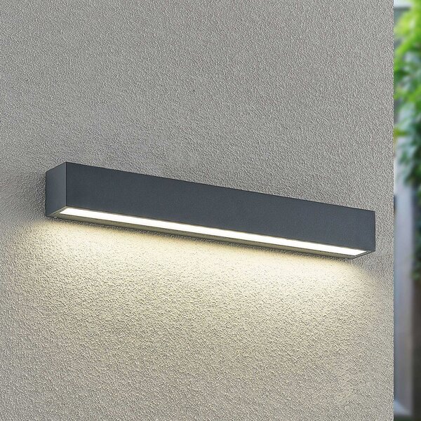 Arcchio Aplică LED Lengo, 50 cm, cu 1 bec, antracit, CCT, Negru, Aluminiu, Modern