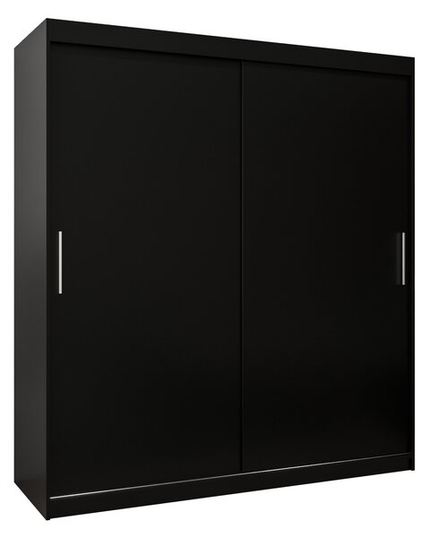 Dulap de haine 180 cm Toki (negru mat + negru mat). 1064836