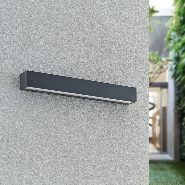 Arcchio Aplică LED Lengo, 50 cm, cu 1 bec, antracit, CCT, Negru, Aluminiu, Modern