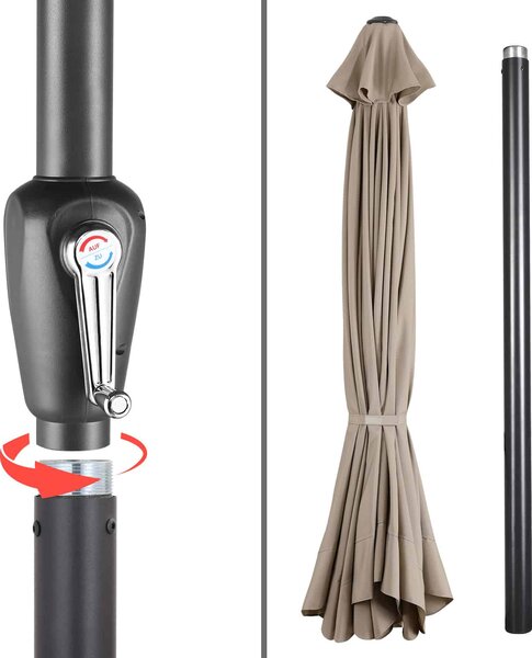 Deuba Umbrelă de soare de grădină Maui Ø330cm - taupe