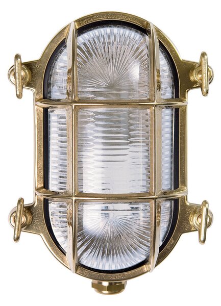 Moretti Luce Aplică de exterior Tortuga ovală 17cm alamă natur, reglabil, Auriu / Alamă, Metal, Maritimă