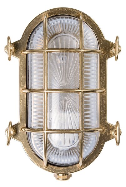 Moretti Luce Aplică Tortuga oval 22,5cm alamă natur/clar, reglabil, Auriu / Alamă, Metal, Maritimă
