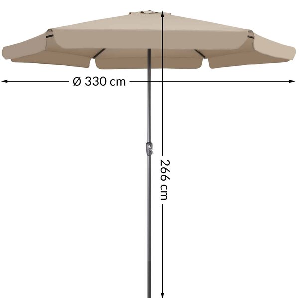 Deuba Umbrelă de soare de grădină Maui Ø330cm - taupe