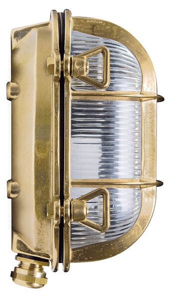 Moretti Luce Aplică de exterior Tortuga ovală 17cm alamă natur, reglabil, Auriu / Alamă, Metal, Maritimă